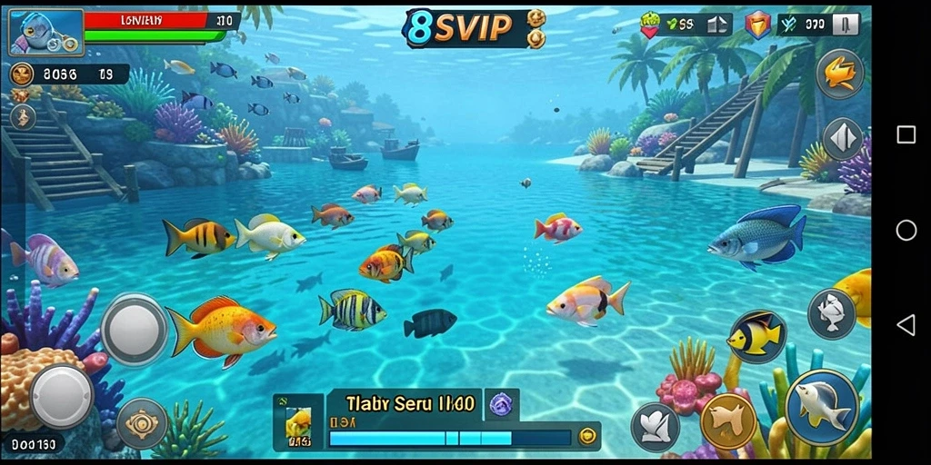 Tangkapan layar dari gameplay seru 8SVIP Tembak Ikan.