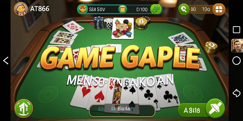 Tampilan gameplay seru Gaple di AT866 dengan teman-teman.