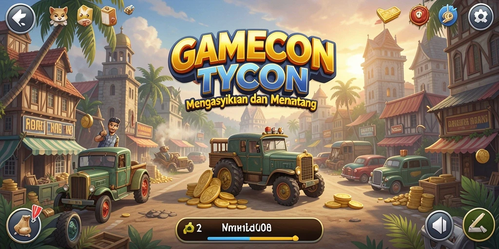 Tampilan gameplay menarik dari BARU01 yang menunjukkan manajemen bisnis.