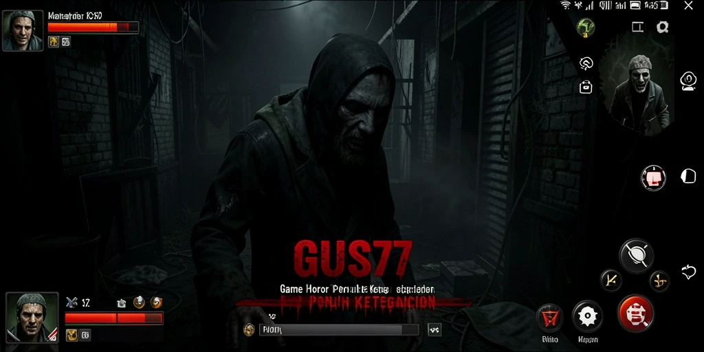 Screenshot utama GUS77 menampilkan momen menegangkan dalam gameplay horor.