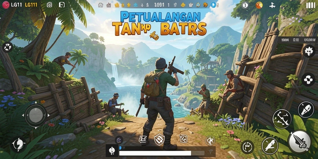 Screenshot menunjukkan aksi seru dan pemandangan indah dalam LG111.