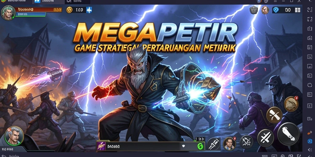 Gameplay seru MEGAPETIR dengan pertarungan strategis yang mendebarkan.